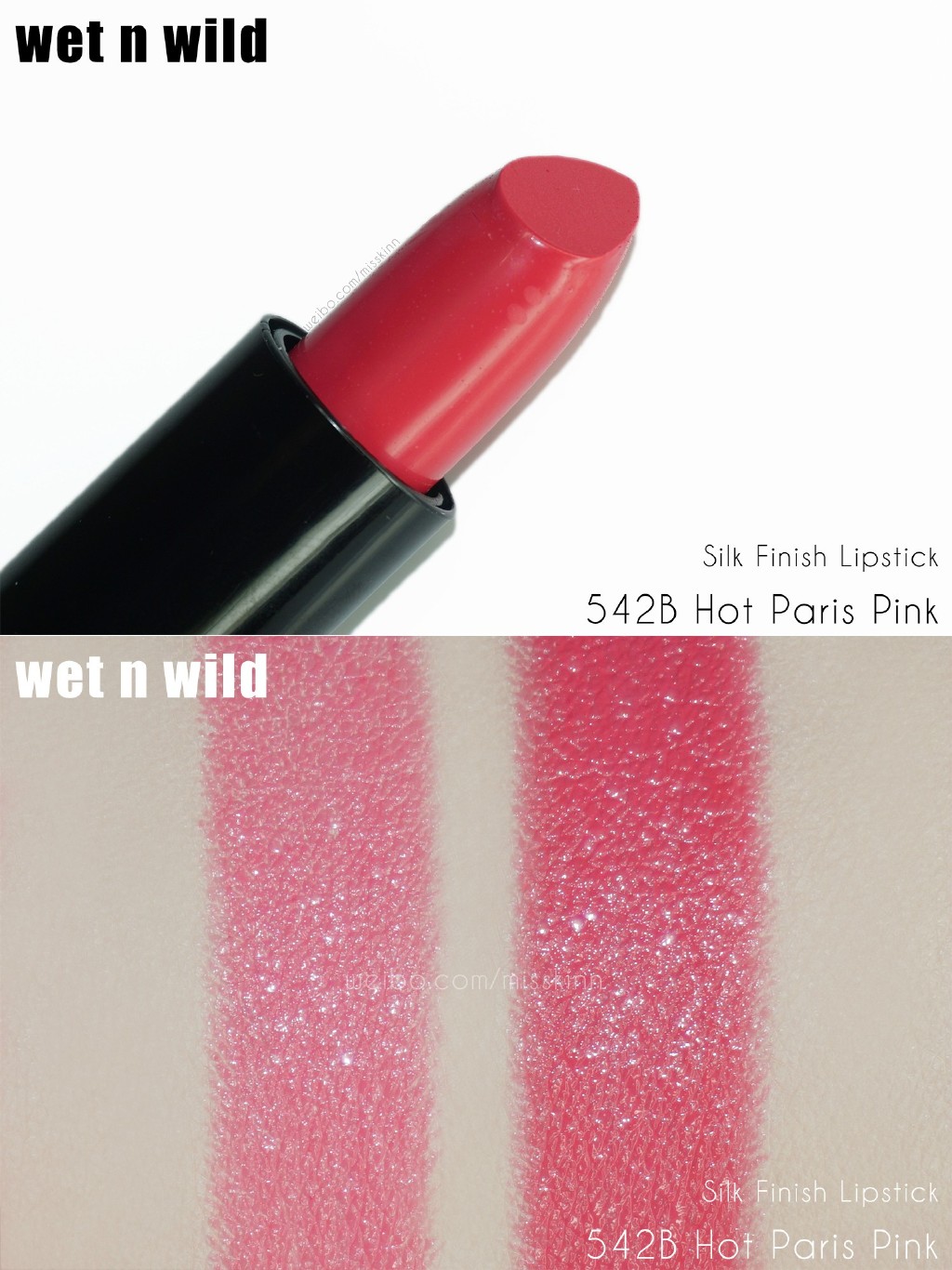 Wet n Wild WNW Silk Finish维特娃莹润唇膏542B HOT PARIS PINK