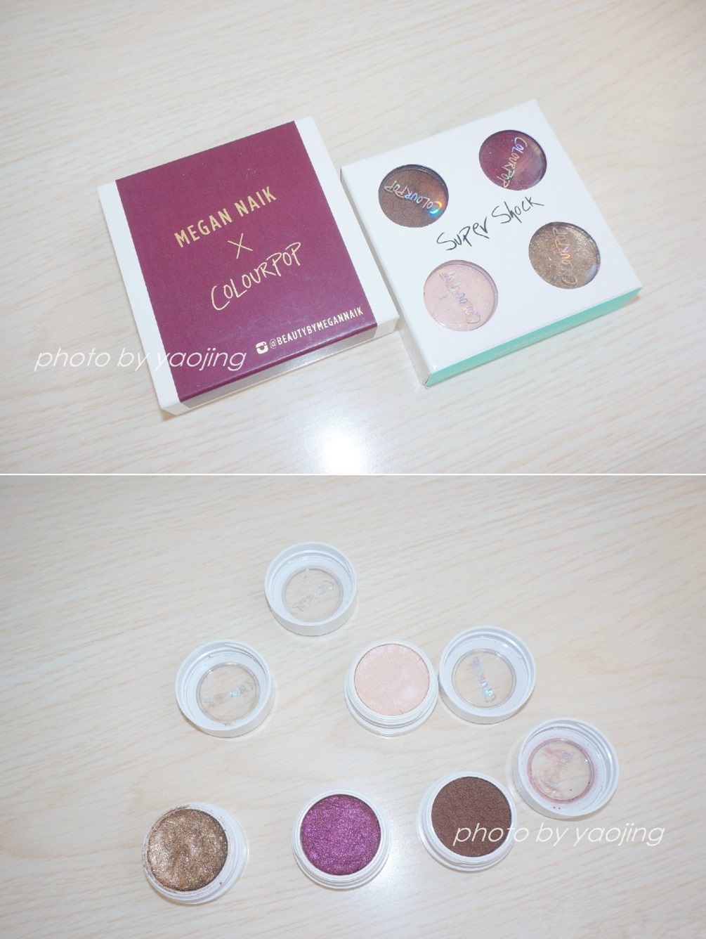 colourpop眼影 MEGAN NAIK四色套装试色，酒红眼影