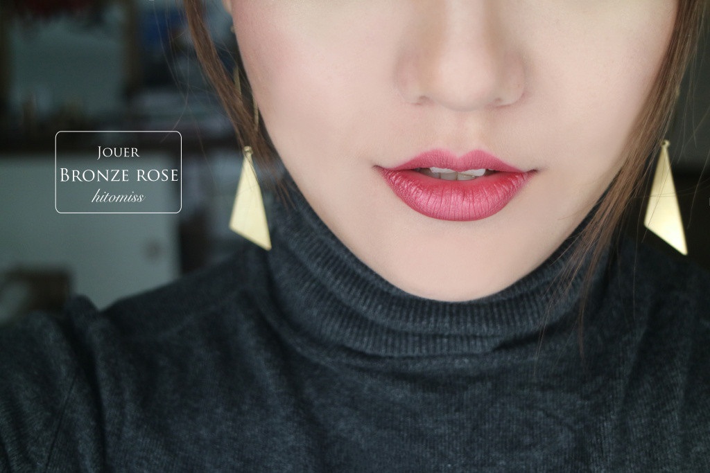 JOUER 唇釉Skinny dip/Cabernet/Brique/Bronze rose/Noisette试色