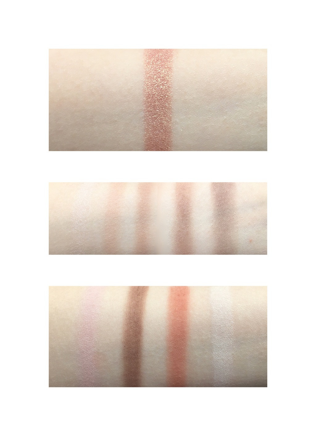 三盘眼影：Colourpop眼影Dgaf、KVD眼影Rust、Canmake眼影01试色